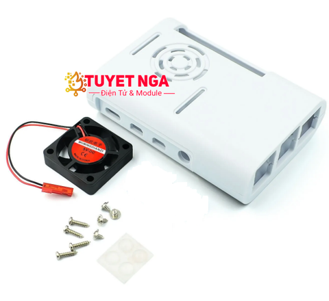 Hộp Raspberry Pi 4 Có Quạt Trắng