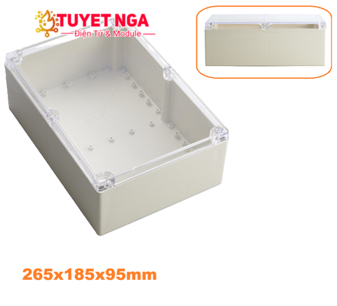 Hộp Chữ Nhật Đại Nắp Trong Trắng 265x185x95mm
