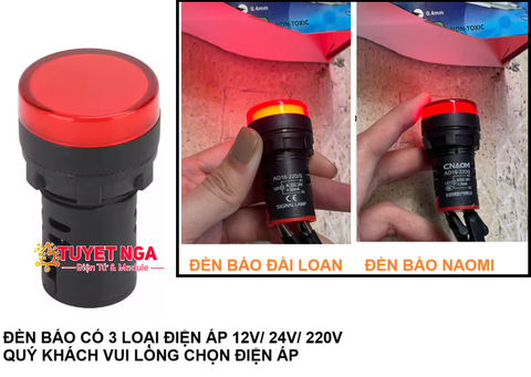 AD16-22D/S Đèn Báo Màu Đỏ 22mm Tốt