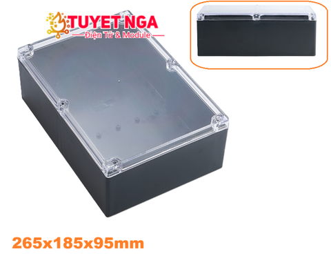 Hộp Chữ Nhật Đại Nắp Trong Đen 265x185x95mm