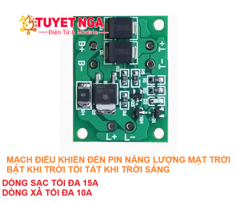 Mạch Điều Khiển Sạc Và Đèn Pin Năng Lượng Mặt Trời 15A