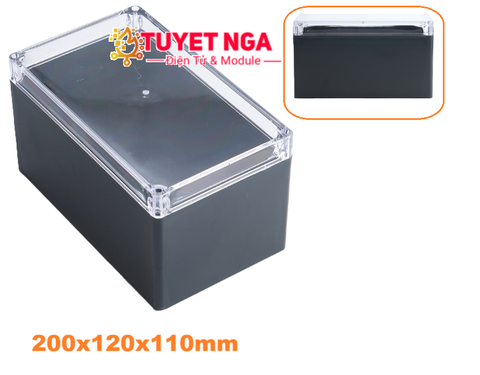 Hộp Chữ Nhật Trung Nắp Trong Đen 200x120x110mm