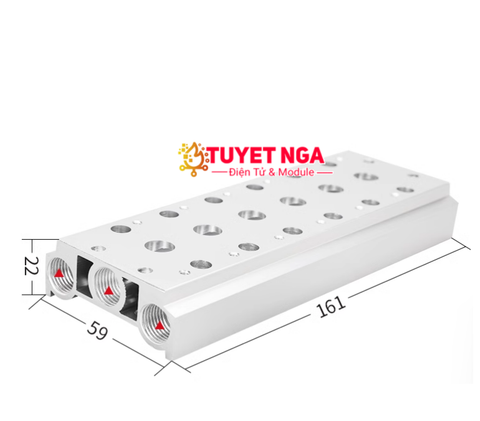200M-6F Đế Van Điện Từ 5/2 4V210 G1/4 Ren 12.5mm