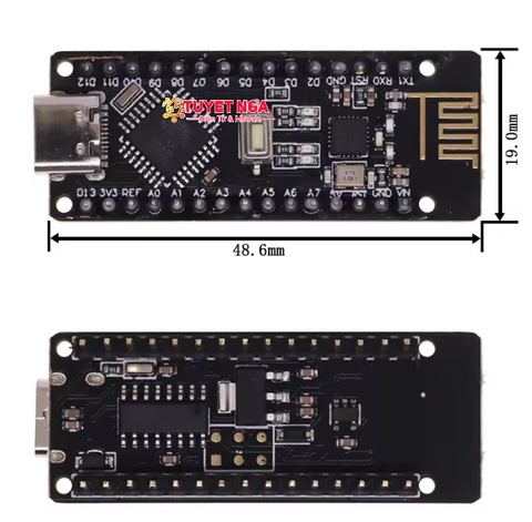 RF-Nano Mạch Nano ATmega328P NRF24L01 TypeC
