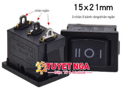 KCD1 Công Tắc ON-OFF-ON 6A 3 Chân Ngắn