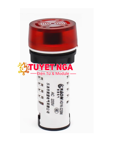 AD16-22SM Đèn Báo Có Còi Đỏ 24V 22mm V2