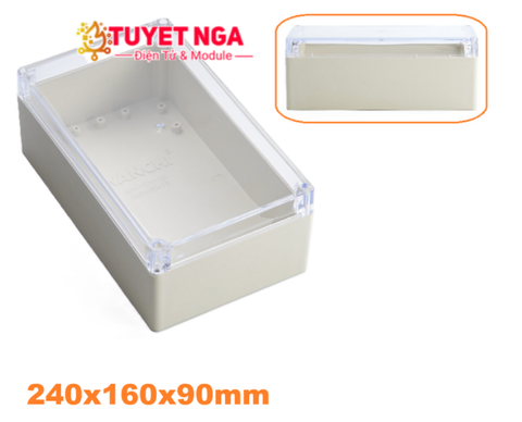 Hộp Chữ Nhật Lớn Trắng Nắp Trong 240x160x90mm