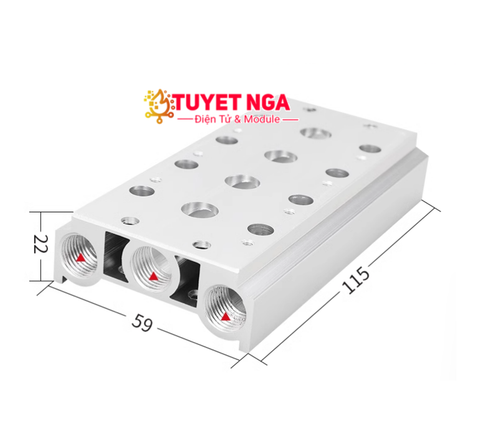 200M-4F Đế Van Điện Từ 5/2 4V210 G1/4 Ren 12.5mm