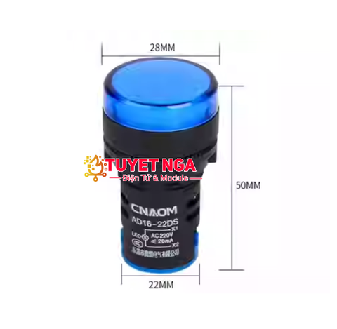AD16-22DS Đèn Báo Xanh Dương 22mm 12V