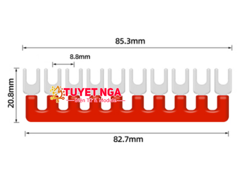 TB-1510 Dải 10 Cực 15A Nối Domino Màu Đỏ