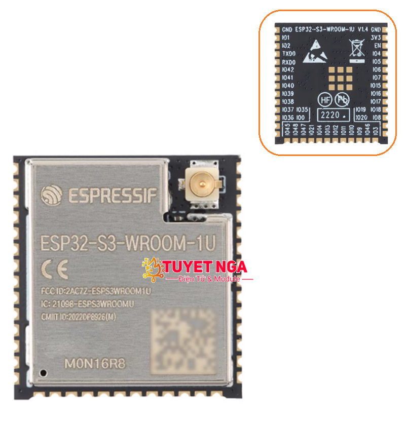 ESP32-S3-WROOM-1U-N16R8 Thu Phát Wifi BLE ESP32 16MB – ĐIỆN TỬ TUYẾT NGA