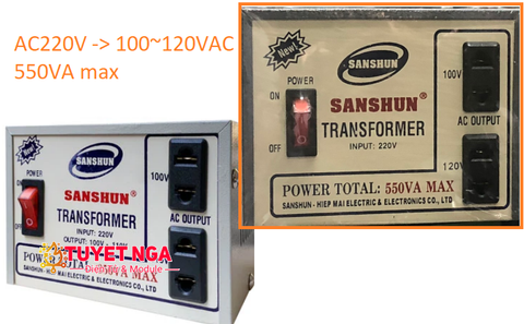 SHASHUN Biến Áp Đổi Nguồn Điện 220V sang 100V~120V