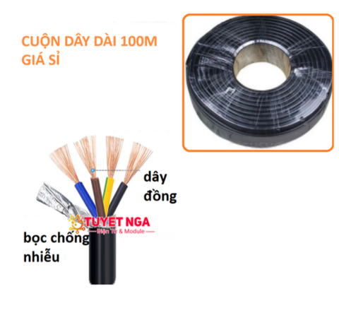 Cuộn Dây Tín Hiệu 2 Lõi 0.3mm Đen