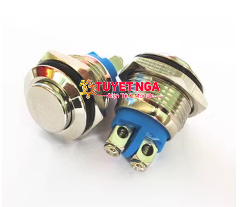 Nút Nhấn Nhả Lồi Kim Loại 16mm Siếc Ốc