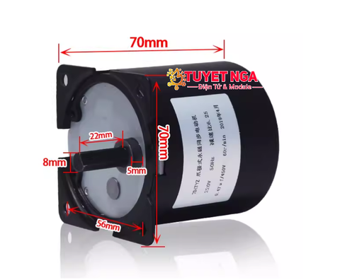 70KTYZ Động Cơ Giảm Tốc 220V 40W 110rpm
