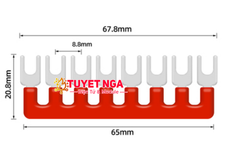 TB-1508 Dải 8 Cực 15A Nối Domino Màu Đỏ