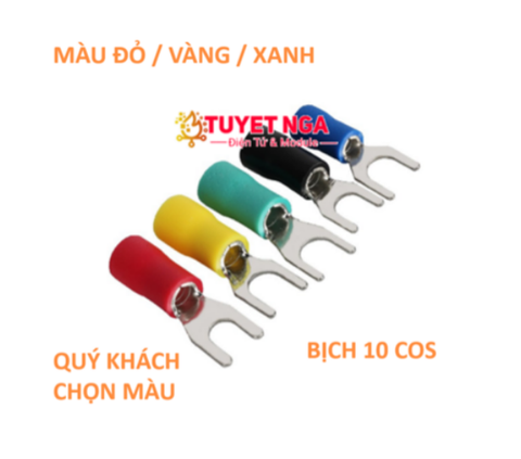 SV5.5-6 Đầu Cos Chỉa Chữ Y5.5-6 Phủ Nhựa (túi 10pcs)