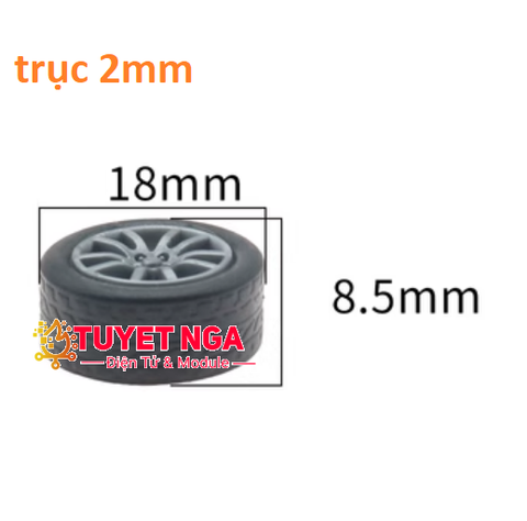 A182 Bánh Xe Cao Su Trục 2mm