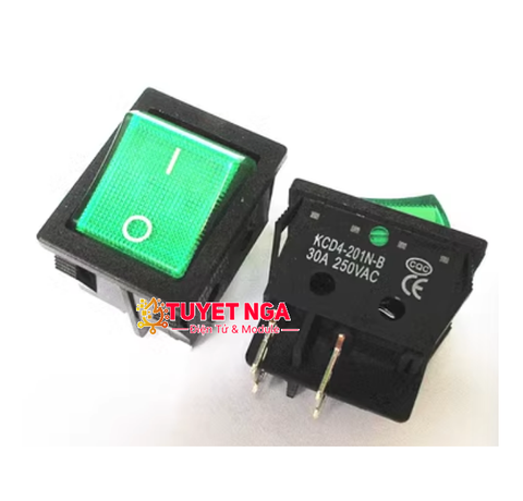 KCD4 Công Tắc ON-OFF 30A 4 Chân Màu Xanh KCD4-201N-B