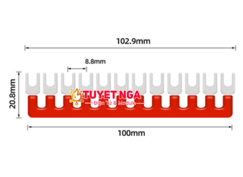 TB-1512 Dải 12 Cực 15A Nối Domino Màu Đỏ