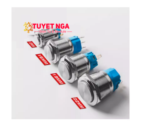 Nút Nhấn Nhả Lồi Kim Loại 16mm