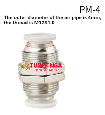 PM-4 Đầu Nối Thẳng Khí Nén 4mm