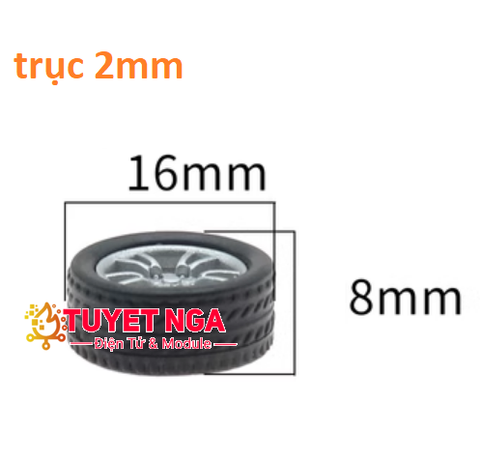162A Bánh Xe Cao Su Trục 2mm