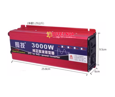 Bộ Kích Điện Inverter 24V Lên 220V Công Suất 3000W (Sóng Sin)
