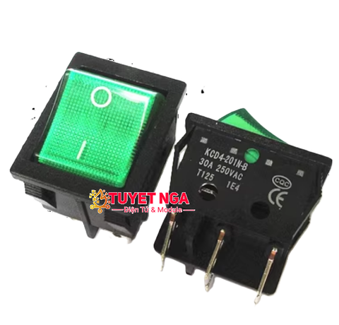 KCD4 Công Tắc ON-OFF 30A 6 Chân Màu Xanh KCD4-201N-B