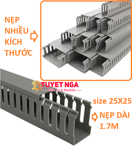 Máng Nhựa Nẹp Xám 25x25mm