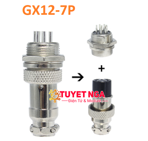 GX12-7P Jack Sắt Nối 7 (đực cái)