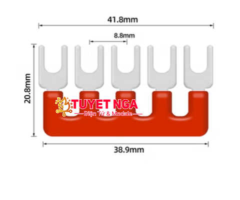 TB-1505 Dải 5 Cực 15A Nối Domino Màu Đỏ