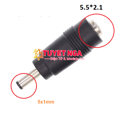 Đầu Chuyển DC 5.5x2.1mm sang 5x1mm