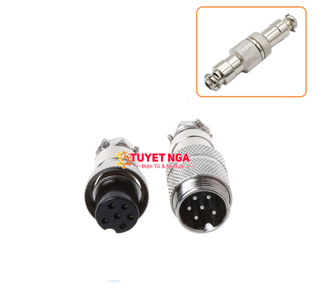 GX16-6P Jack Sắt Đực Cái Nối 6 (nắp chụp)