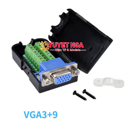 Cổng DB15 VGA Cái Nối Dây Domino Vỏ Nhựa VGA3+9