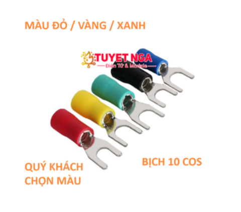 SV3.5-5 Đầu Cos Chỉa Chữ Y3.5-5 Phủ Nhựa (túi 10pcs)