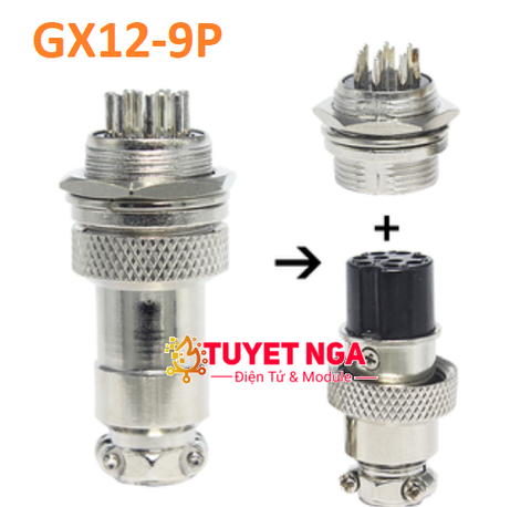 GX12-9P Jack Sắt Nối 9 (đực cái)