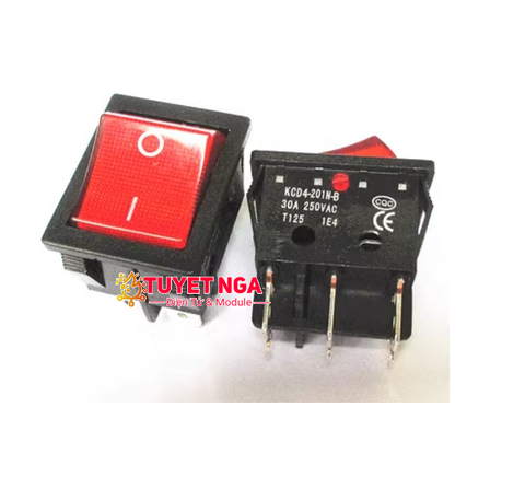 KCD4 Công Tắc ON-OFF 30A 6 Chân KCD4-201N-B