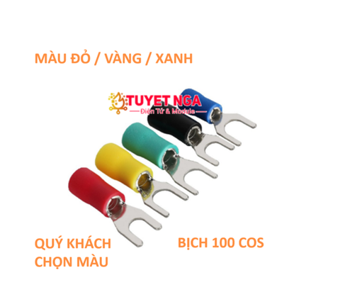 SV2-4 Đầu Cos Chỉa Chữ Y2-4 Phủ Nhựa (túi 100pcs)