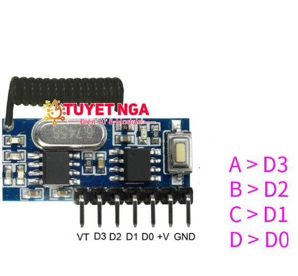 Module Rx480e Rf 433mhz RX480E Mạch Thu Sóng RF 433MHz Học Lệnh – ĐIỆN TỬ TUYẾT NGA