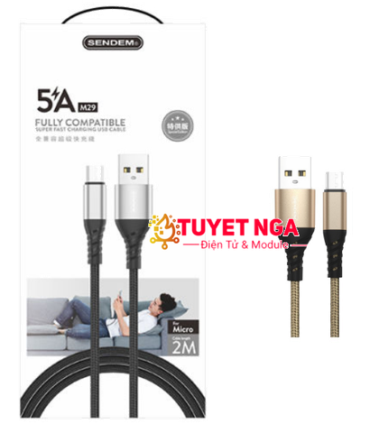 Cáp Sạc Nhanh Micro USB 5A Dài 2M M29