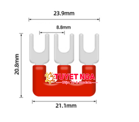 TB-1503 Dải 3 Cực 15A Nối Domino Màu Đỏ