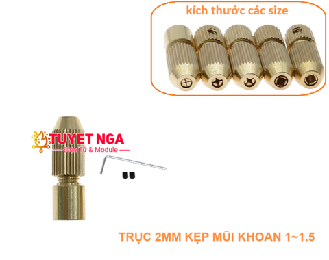 Đầu Kẹp Mũi Khoan Trục 2mm