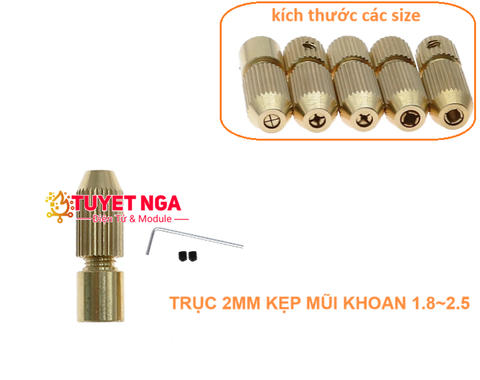 Đầu Kẹp Mũi Khoan Trục 2mm