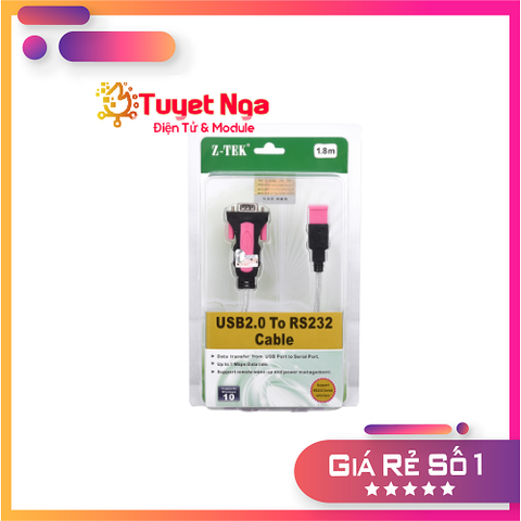 Cáp Giao Tiếp USB To RS232 DB9 Z-Tek