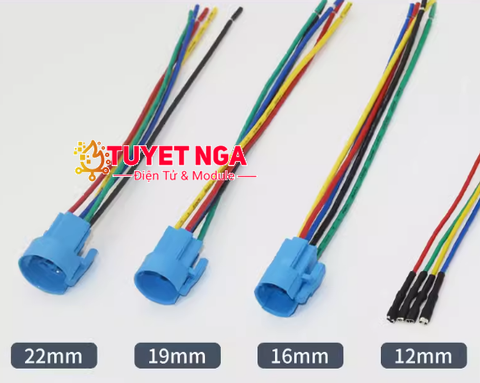 Đế Cắm Nút Nhấn Kim Loại 22mm