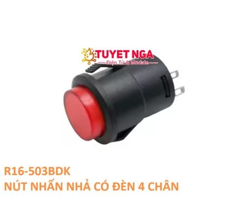 R16-503 Nút Nhấn Nhả Có Đèn Gài 16mm Đỏ