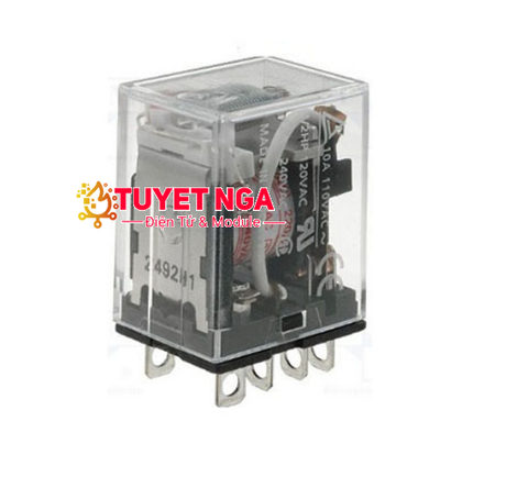 LY2N Relay Omron Trung Gian 220V 10A 8 Chân Dẹp