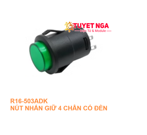 R16-503 Nút Nhấn Giữ Có Đèn Gài 16mm Lá