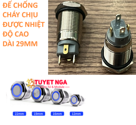 12mm Nút Nhấn Giữ Kim Loại Xanh Dương